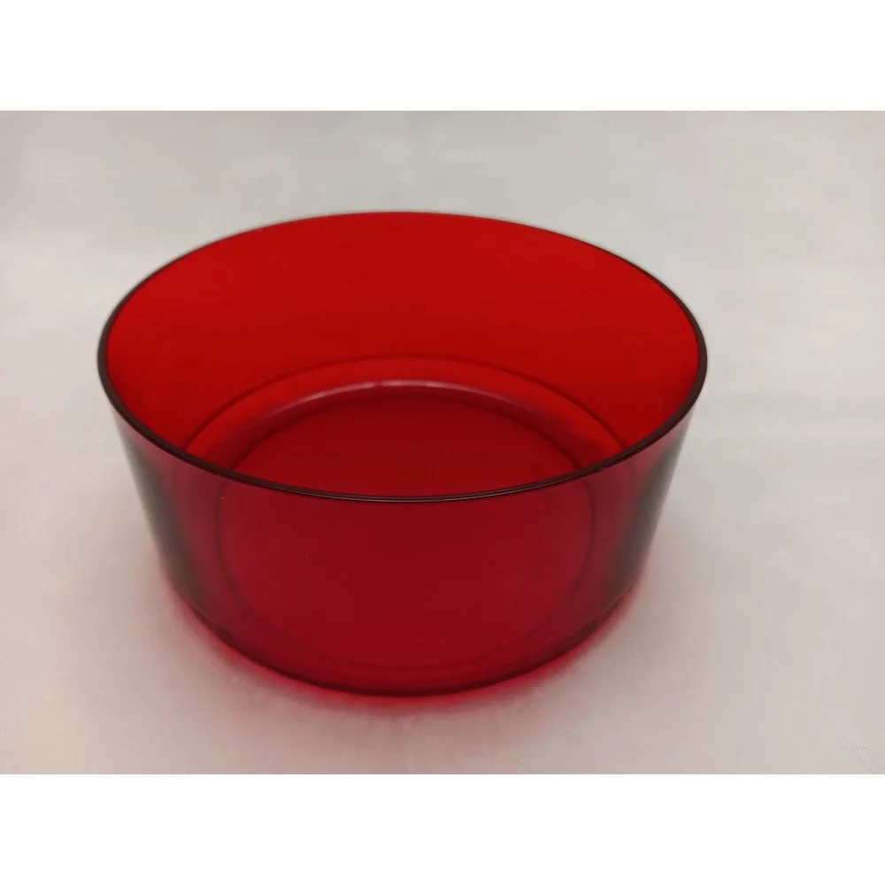 Tupperware Preludio Cranberry Ruby Red Acrylic Candy Dish Snack Bowl Lid 2062